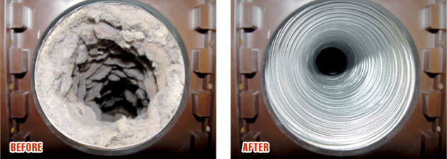 DRYER VENT SERVICES Before After